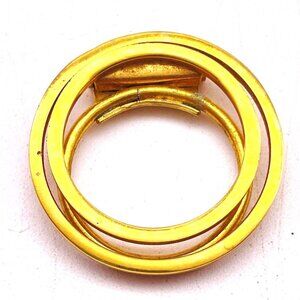 Vintage Western Germany Scarf Clip Gold Tone Modernist Circle Design Signed